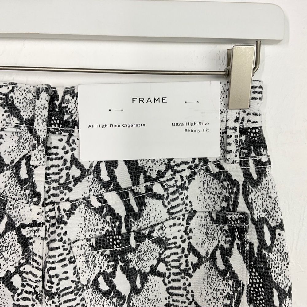 Frame Gris Multi Grey Python Ali High Rise Cigarette Jeans 27 NWT - Picture 4 of 7